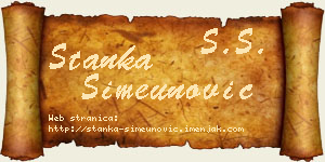 Stanka Simeunović vizit kartica